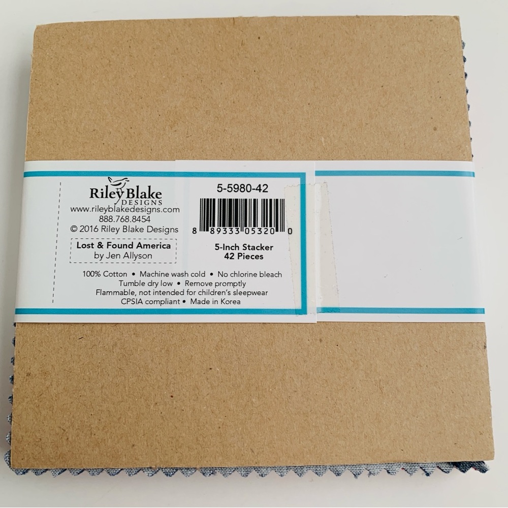 RILEY BLAKE DESIGNS Lost & Found America 5” Square Stacker Charm Pack Fabric NWT - Picture 14 of 14